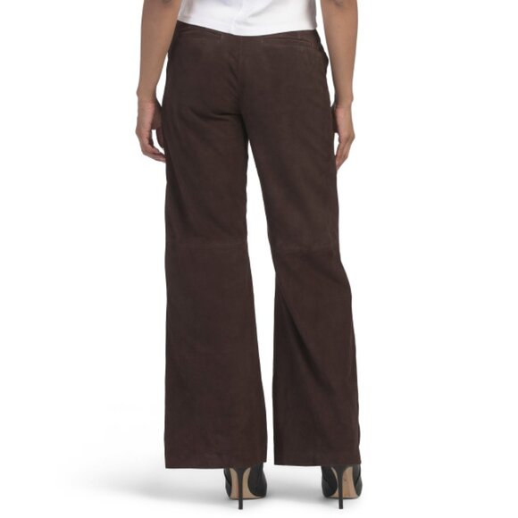 AMAPEL Brown Suede Wide Leg Pants - Picture 2 of 2
